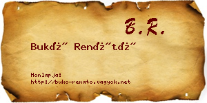Bukó Renátó névjegykártya
